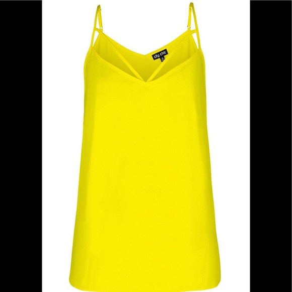 NWT XS / 14W Citron STRAPPY WOVEN CAMI CITY CHIC - Picture 9 of 16